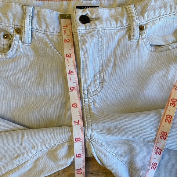 J. Crew 0 short Y2K low rise stretch bootcut corduroy pants cream white winter - Picture 3 of 9